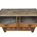 Antique pine buffet, multi panels, square nails assembly  - 4