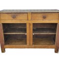 Antique pine buffet, multi panels, square nails assembly  - 5