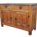 Antique pine buffet, multi panels, square nails assembly  - 1