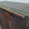 Meuble buffet antique en pin, couleur d'origine et clous forgés, bahut  - 5