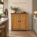 Meuble buffet antique en pin, haut d'armoire 2 corps ayant été restauré en bahut  - 2