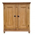 Meuble buffet antique en pin, haut d'armoire 2 corps ayant été restauré en bahut  - 3