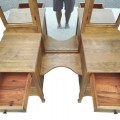 Meuble coiffeuse avec miroirs pivotants, bureau maquilleuse, commode  - 2
