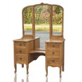 Meuble coiffeuse avec miroirs pivotants, bureau maquilleuse, commode  - 1