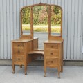 Meuble coiffeuse avec miroirs pivotants, bureau maquilleuse, commode  - 7