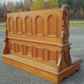 Ancien meuble prie-dieu, agenouilloir sculpté en bois - 6