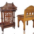 Meuble prie-dieu et chaise sculptée  - 2