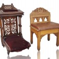 Meuble prie-dieu et chaise sculptée  - 1