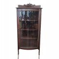 Meuble vaisselier en coin avec vitre bombée, curio, vitrine  - 1