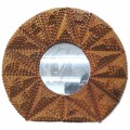 Miroir avec cadre sculpté ''tramp art'' - 1