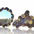 Round decorative wall mirror, sign Michelle Debien Lacoste - 1