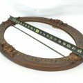 Gold baroque oval mirror, floral molding - 2