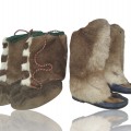 Vintage fur boots, traditional northern design - 1