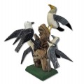 Folk art bird tree sculpture  - 1