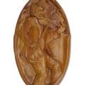 Oeuvre d'art , sculpture sur bois, Réal D. 42h x 24 - 1