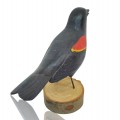 Folk art wooden carved bird signed Leo Chagnon, sculpture - 2