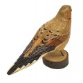 Folk art wooden carved bird signed Leo Chagnon, sculpture - 2