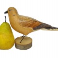 Folk art wooden carved bird signed Leo Chagnon, sculpture - 3