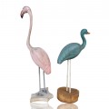 Painted wooden bird figures - 2