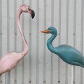 Painted wooden bird figures - 4