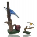 Folk art wooden bird sculptures (right one sold) - 3