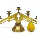 Pair of brass altar candelabras, Art Deco style - 3