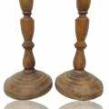 Vintage wooden turned candlestick  - 3
