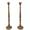 Vintage wooden turned candlestick  - 1