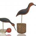 Paire d’échassiers sculptés en bois, oiseaux de rivage, sculptures art populaire  - 3