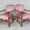 Paire de fauteuils rembourrés, chaises - 5