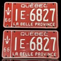 Pair of 1966 Quebec licenses plates  - 1