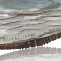 Wall panel with painting and carving signed Larochelle  - 2