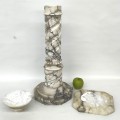 Petit piédestal en marbre, colonne torsadée   - 2