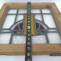 Petit vitrail décoratif avec châssis en bois  - 2