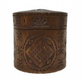 Soviet Union wooden carved round box  - 3