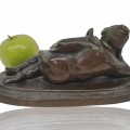 Petite statue asiatique en bronze, régule  - 2