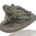Petite statue asiatique en bronze, régule  - 3