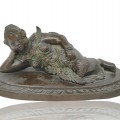 Petite statue asiatique en bronze, régule  - 1