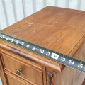 Antique wooden bedside table with one drawer and one door. - 3