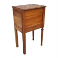 Antique wooden bedside table with one drawer and one door. - 5