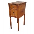Antique wooden bedside table with one drawer and one door. - 1