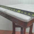 L:ittle antique table with marble top  - 3