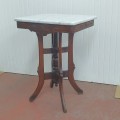 L:ittle antique table with marble top  - 5