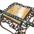 Petite table d'appoint en métal avec marbre  - 2