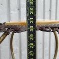 Petite table d'appoint en métal avec marbre  - 3