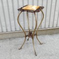 Petite table d'appoint en métal avec marbre  - 4