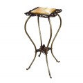 Petite table d'appoint en métal avec marbre  - 1