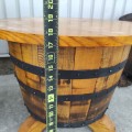 Wooden barrel coffee tables and stool  - 2