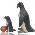 Painted wooden folk art penguins, sculpture - 2