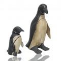 Painted wooden folk art penguins, sculpture - 1